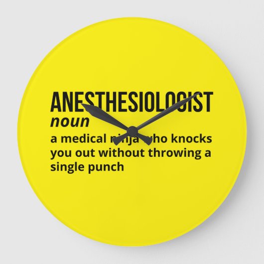 Anesthesiologist Definition - Medical Humor ラージ壁時計 (正面)