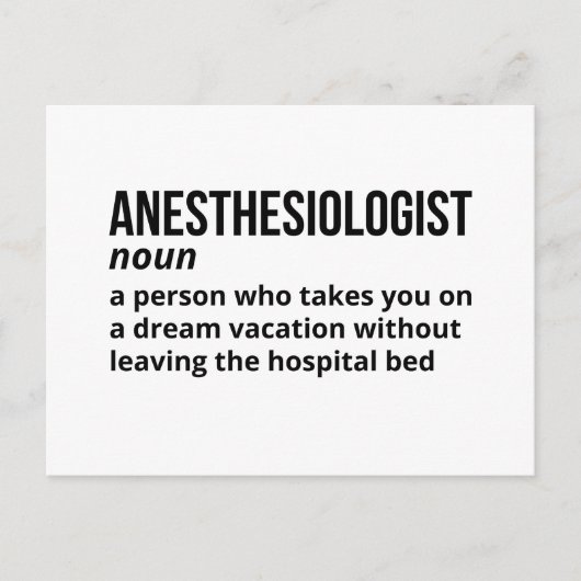 Anesthesiologist Humor Definition Postcard ポストカード (正面)
