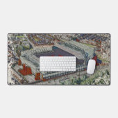 Anfield Stadium Liverpool - Artistic Watercolour デスクマット (キーボード&マウス)