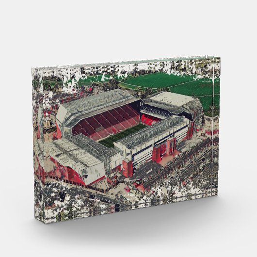 Anfield Stadium Liverpool - Artistic Watercolour フォトブロック (左)