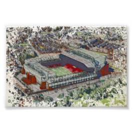 Anfield Stadium Liverpool - Artistic Watercolour フォトプリント