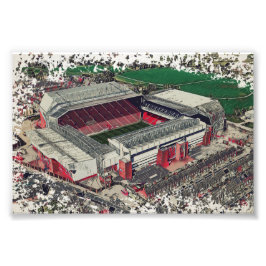 Anfield Stadium Liverpool - Artistic Watercolour フォトプリント