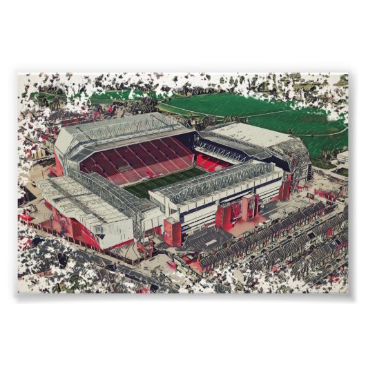 Anfield Stadium Liverpool - Artistic Watercolour フォトプリント (正面)