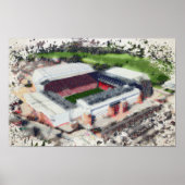 Anfield Stadium Liverpool - Artistic Watercolour ポスター (正面)