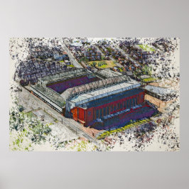 Anfield Stadium Liverpool - Artistic Watercolour ポスター