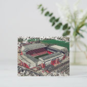 Anfield Stadium Liverpool - Artistic Watercolour ポストカード (スタンド正面)