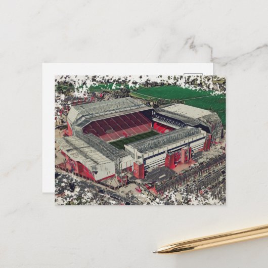 Anfield Stadium Liverpool - Artistic Watercolour ポストカード (正面/裏面インサイチュ)