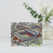 Anfield Stadium Liverpool - Artistic Watercolour ポストカード (スタンド正面)