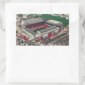 Anfield Stadium Liverpool - Artistic Watercolour 長方形シール (バッグ)