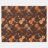 Anged Violinsミュージックノート フリースブランケット (正面(横))