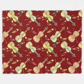 Anged Violinsミュージックノート フリースブランケット (正面(横))