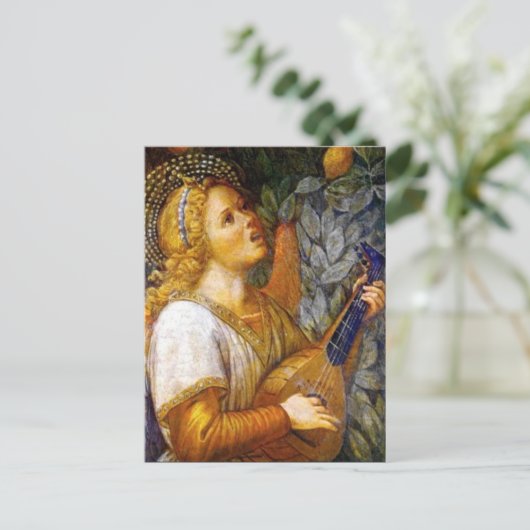 ANGELミュージシャン音楽クリスマスエンジェル作り ポストカード (スタンド正面)