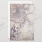 Angel かわいらし in Clouds静止 便箋 (正面/裏面)