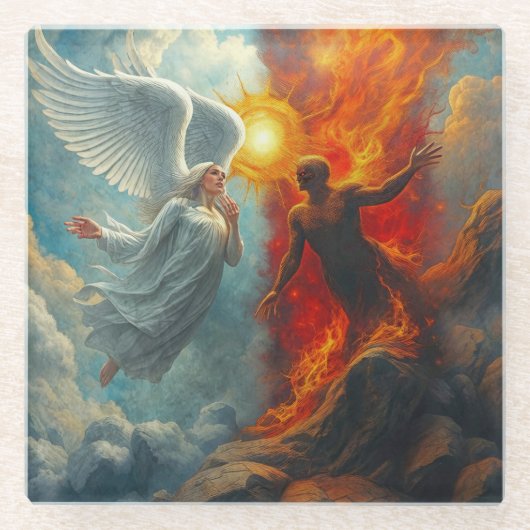 ANGEL AND DEVIL ガラスコースター (正面)