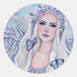 Angel art A new Beginning by Renee Lavoie ラウンドシール