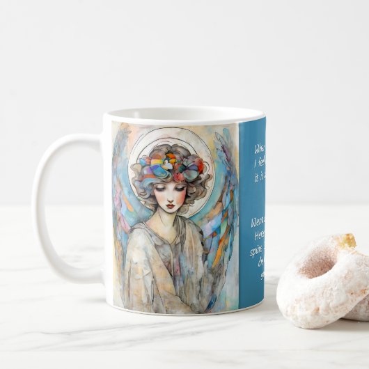 Angel Art & Sayings No. 1 of 12 different Mugs コーヒーマグカップ (ドーナツ)