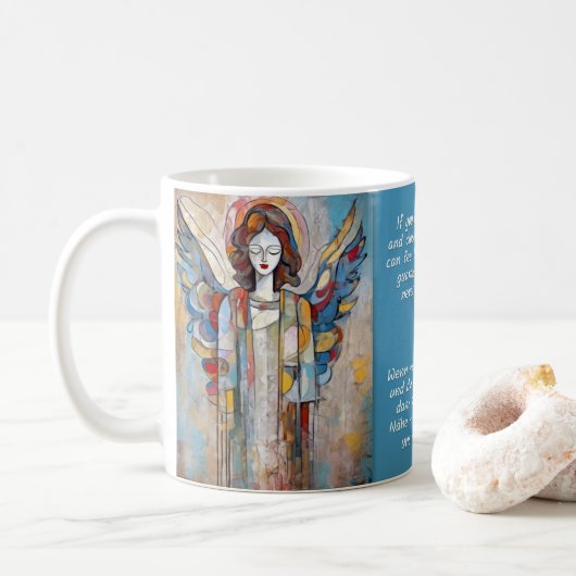 Angel Art & Sayings No. 4 of 12 different Mugs コーヒーマグカップ (ドーナツ)