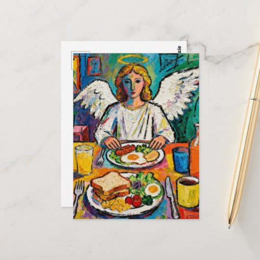 Angel at Breakfast ポストカード (正面/裏面インサイチュ)