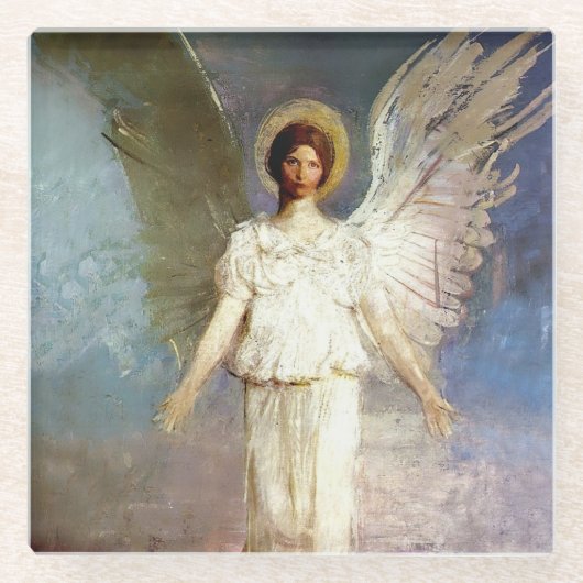 “Angel at Noon” by Abbott Thayer ガラスコースター (正面)