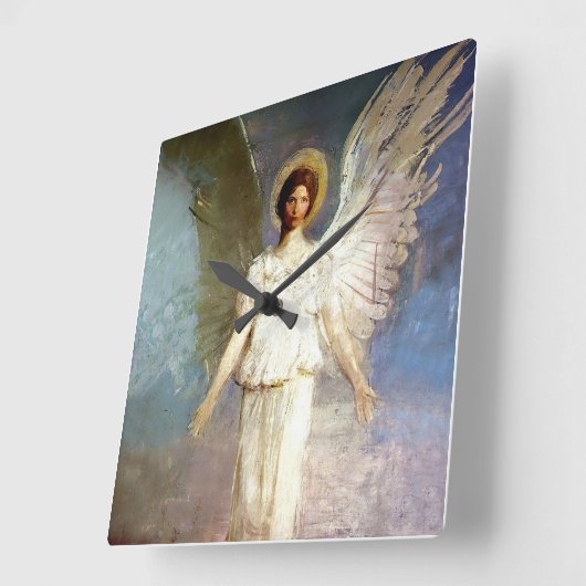“Angel at Noon” by Abbott Thayer スクエア壁時計 (傾斜)