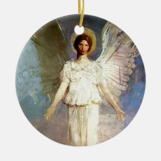 “Angel at Noon” by Abbott Thayer セラミックオーナメント (正面)