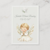 Angel baptism praying child green membrance card 名刺 (正面)