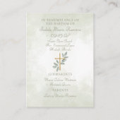 Angel baptism praying child remembrance card 名刺 (裏面)