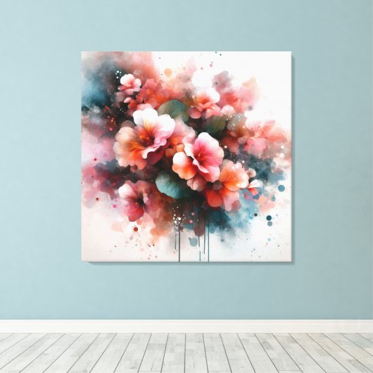 angel begonia キャンバスプリント (インサイチュ (ウッドフロア))