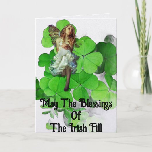 Angel Blessings Of The Irish Greeting Card カード (正面)