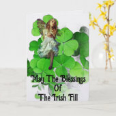 Angel Blessings Of The Irish Greeting Card カード (黄色い花)