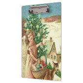 Angel bringing Christmas gifts and presents クリップボード (左)