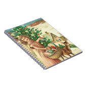 Angel bringing Christmas gifts and presents ノートブック (右側)