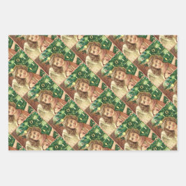 Angel bringing Christmas gifts and presents ラッピングペーパーシート