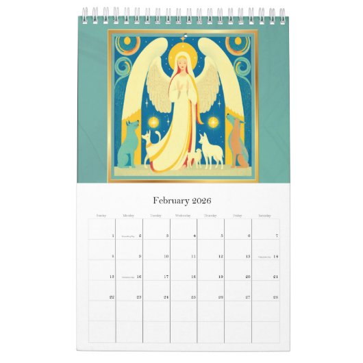 angel calendar カレンダー (2月 2026)