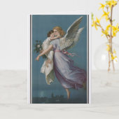 Angel Carrying Child Mother's Day Greeting Card カード (黄色い花)