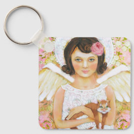 Angel & Cat Keychain – Kindness in Every Moment キーホルダー