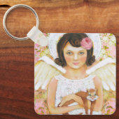 Angel & Cat Keychain – Kindness in Every Moment キーホルダー (正面)