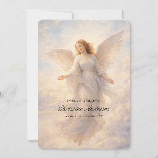 Angel Celebration of Life Funeral 招待状 (正面)