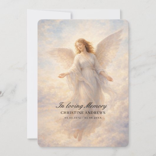 Angel Celebration of Life Funeral 招待状 (正面)