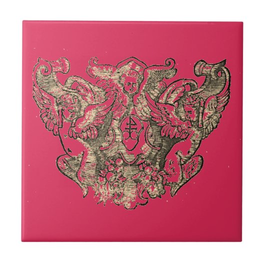 Angel – Coat of arms – Emblem pink タイル (正面)