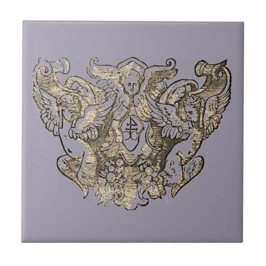 Angel Engelsputte Coat of arms Emblem baroque タイル (正面)