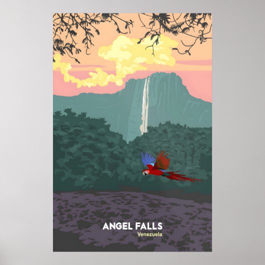 Angel Falls Venezuela Travel Poster ポスター (正面)