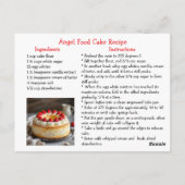 Angel Food Cake Recipe ポストカード (裏面)
