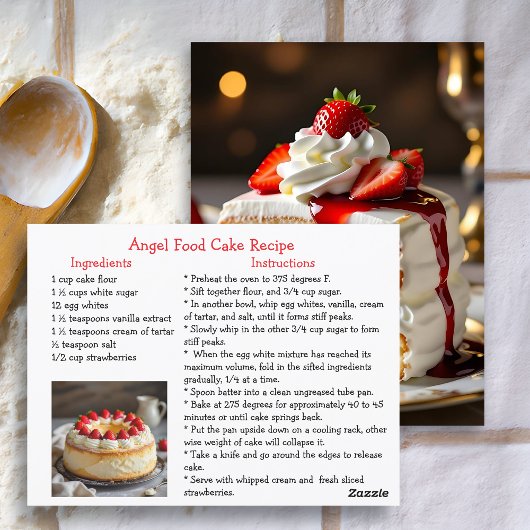 Angel Food Cake Recipe ポストカード