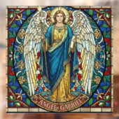 Angel Gabriel Stained Glass Style Archangel Art ウィンドウサイン (シート2)