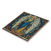Angel Gabriel Stained Glass Style Archangel Art タイル (側面)