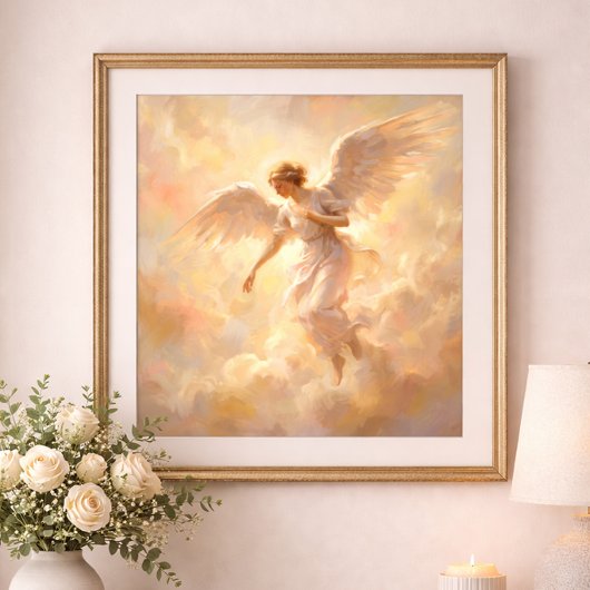 Angel Illustration Soft Heavenly Painting ポスター