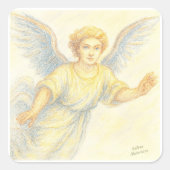Angel in flight with a smile スクエアシール (正面)