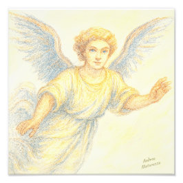 Angel in flight with a smile フォトプリント           