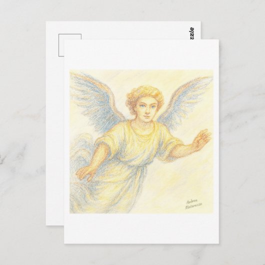 Angel in flight with a smile ポストカード (正面/裏面)